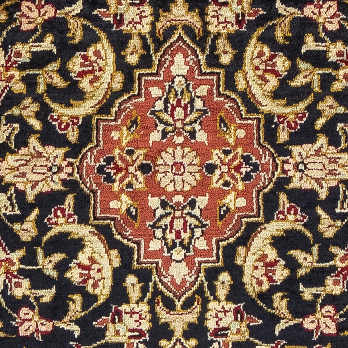 Alfombra de seda - Ghom Seda - Prima - 41 x 28 cm - azul oscuro