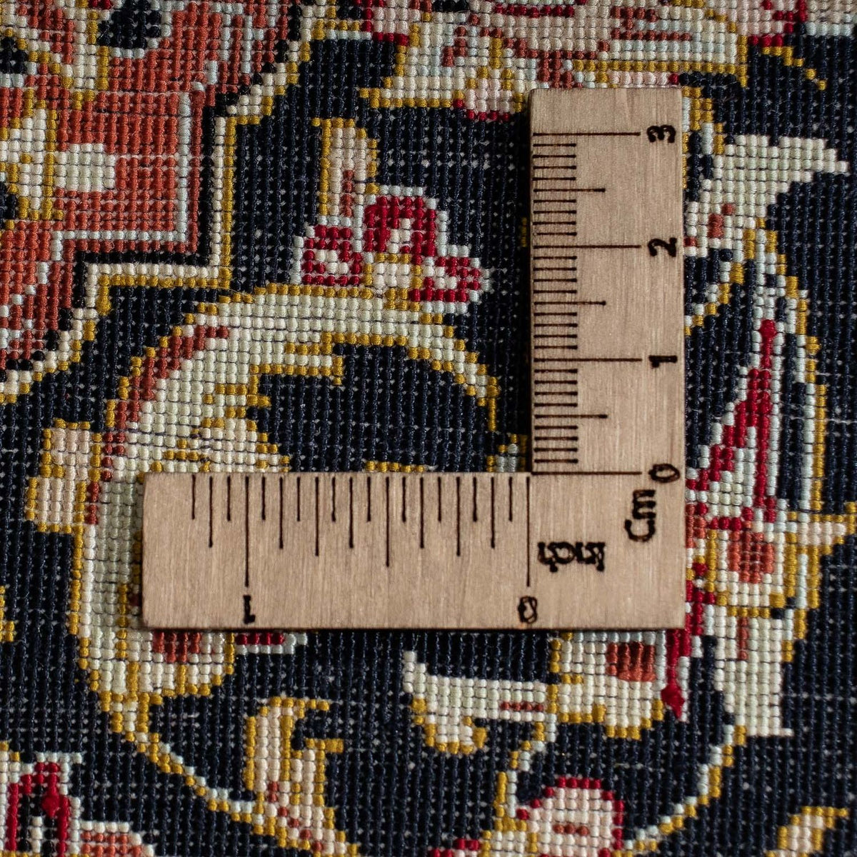 Alfombra de seda - Ghom Seda - Prima - 41 x 28 cm - azul oscuro