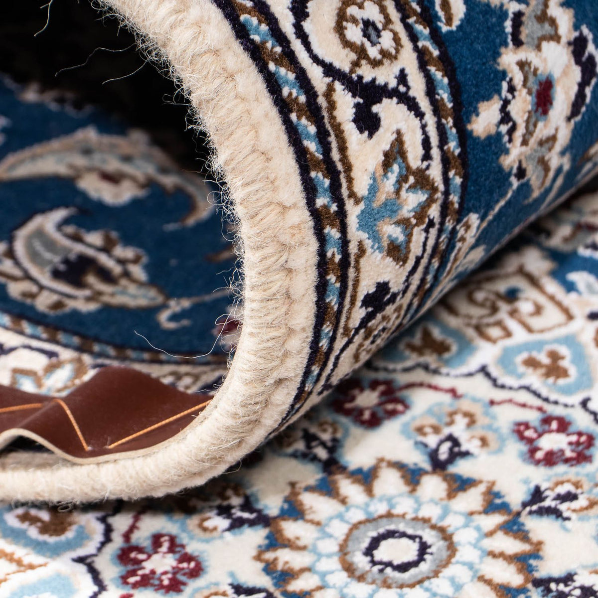 Alfombra de pasillo Alfombra Persa - Nain - Real - 190 x 62 cm - azul oscuro