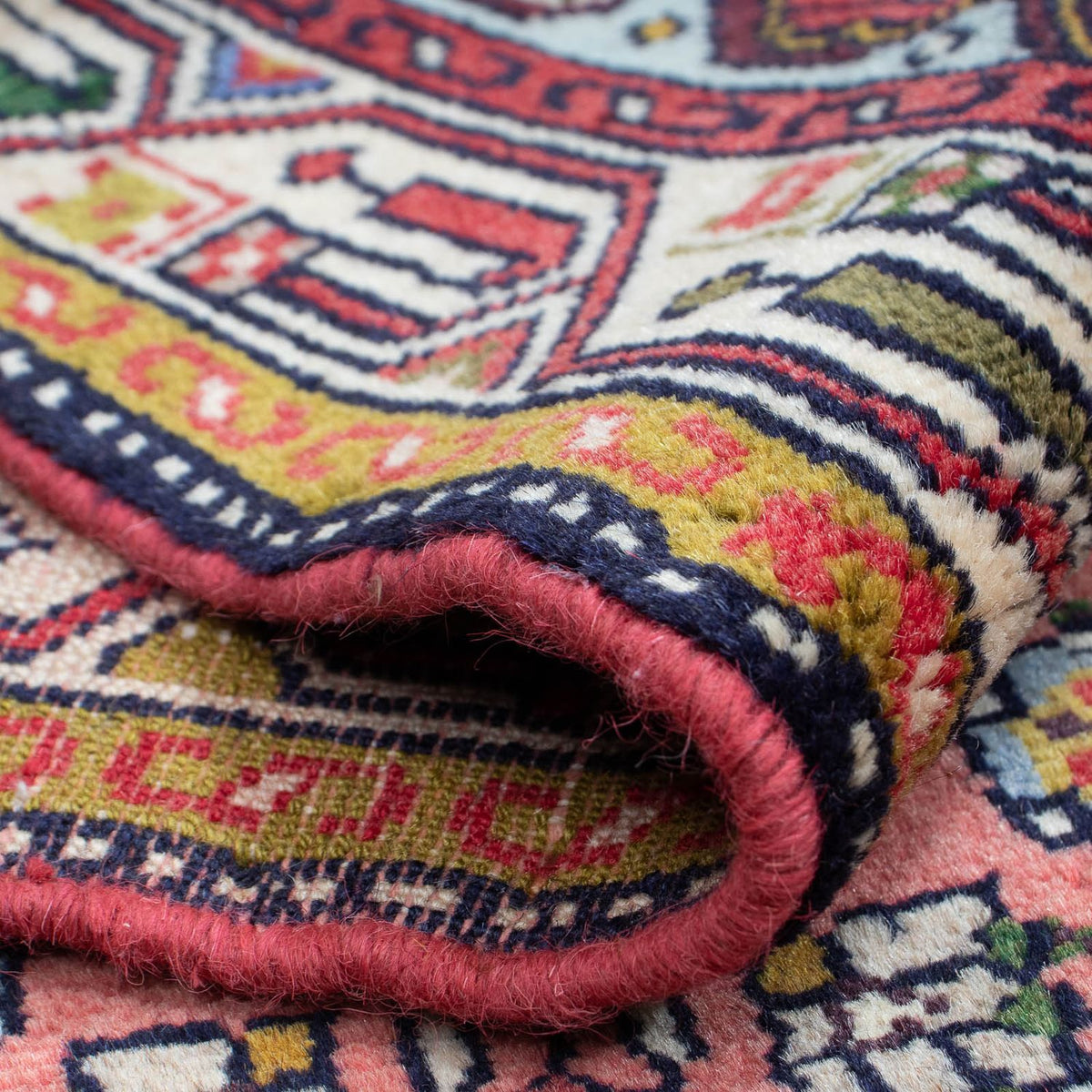 Alfombra persa - Nómada - 134 x 74 cm - rojo claro