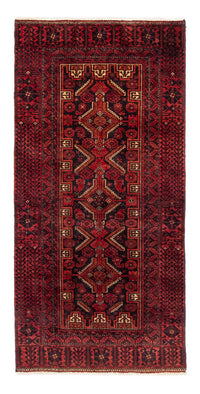 Alfombra de pasillo Alfombra Belutsch - 195 x 89 cm - rojo oscuro