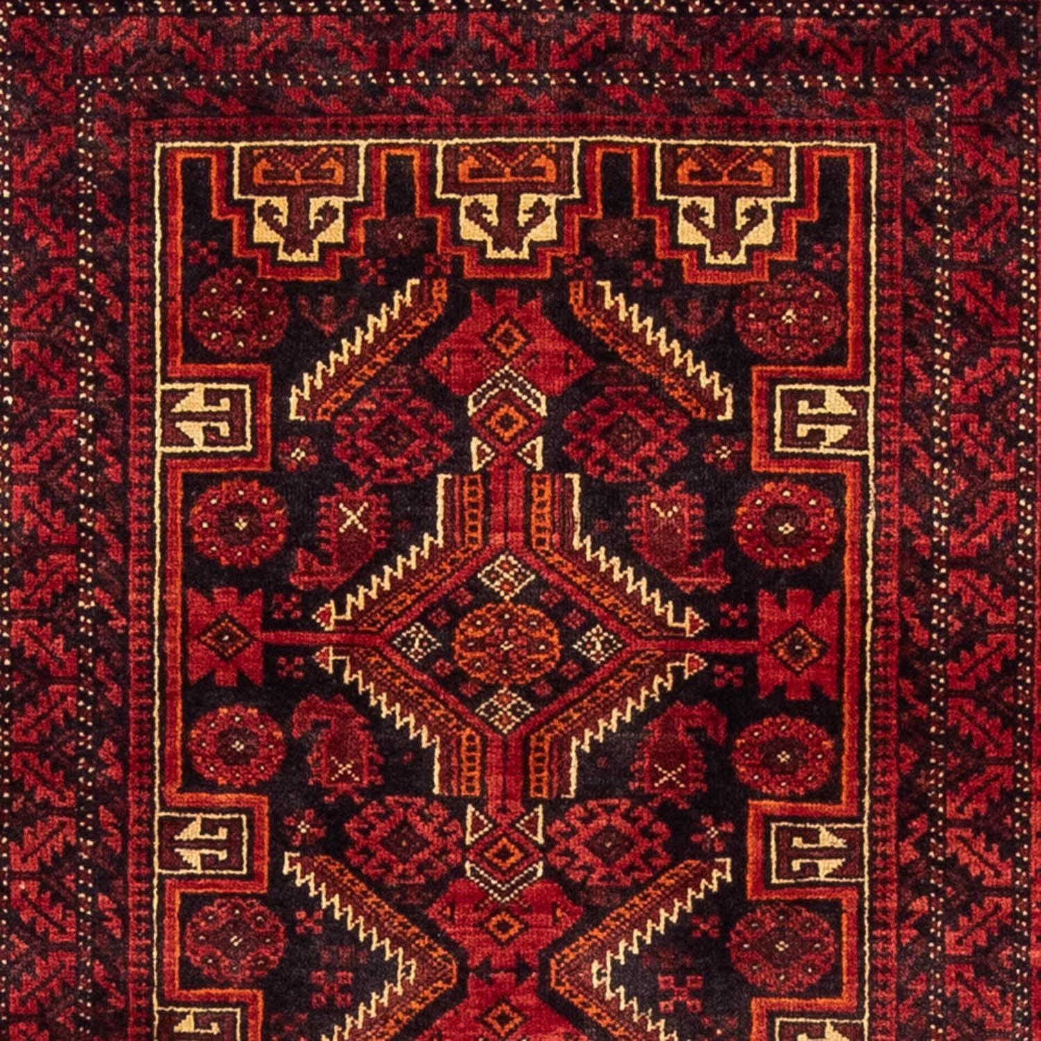 Alfombra de pasillo Alfombra Belutsch - 195 x 89 cm - rojo oscuro