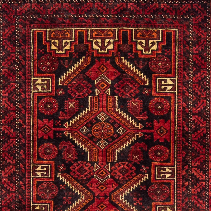 Alfombra de pasillo Alfombra Belutsch - 195 x 89 cm - rojo oscuro