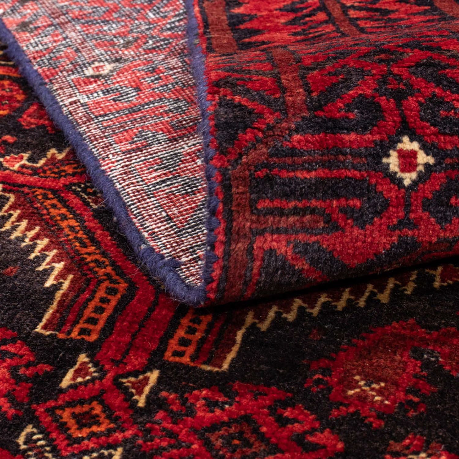 Alfombra de pasillo Alfombra Belutsch - 195 x 89 cm - rojo oscuro