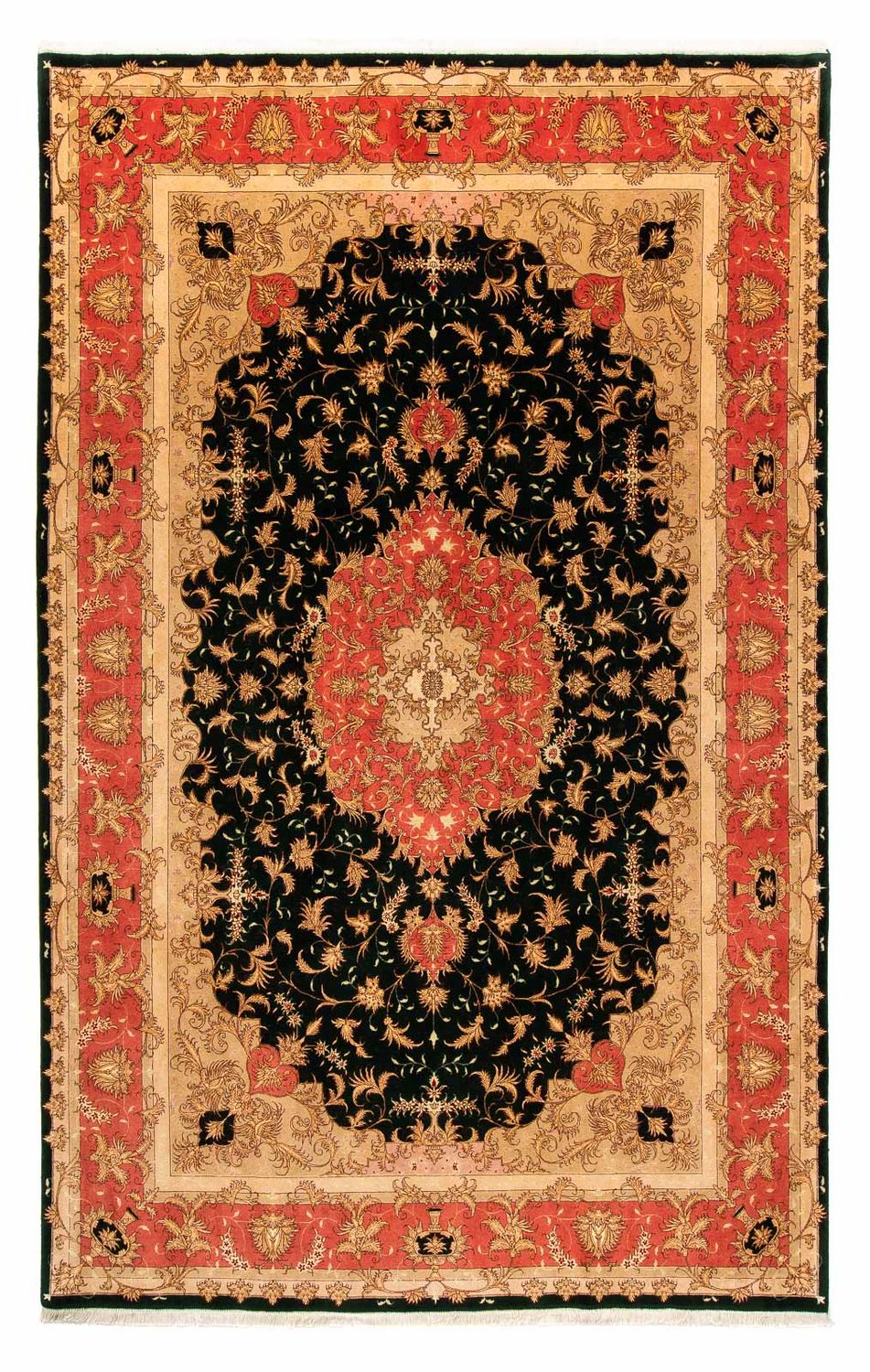 Alfombra Persa - Tabriz - Real - 300 x 198 cm - azul oscuro