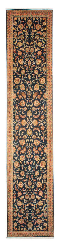 Alfombra de pasillo Alfombra Persa - Tabriz - Real - 300 x 66 cm - azul oscuro