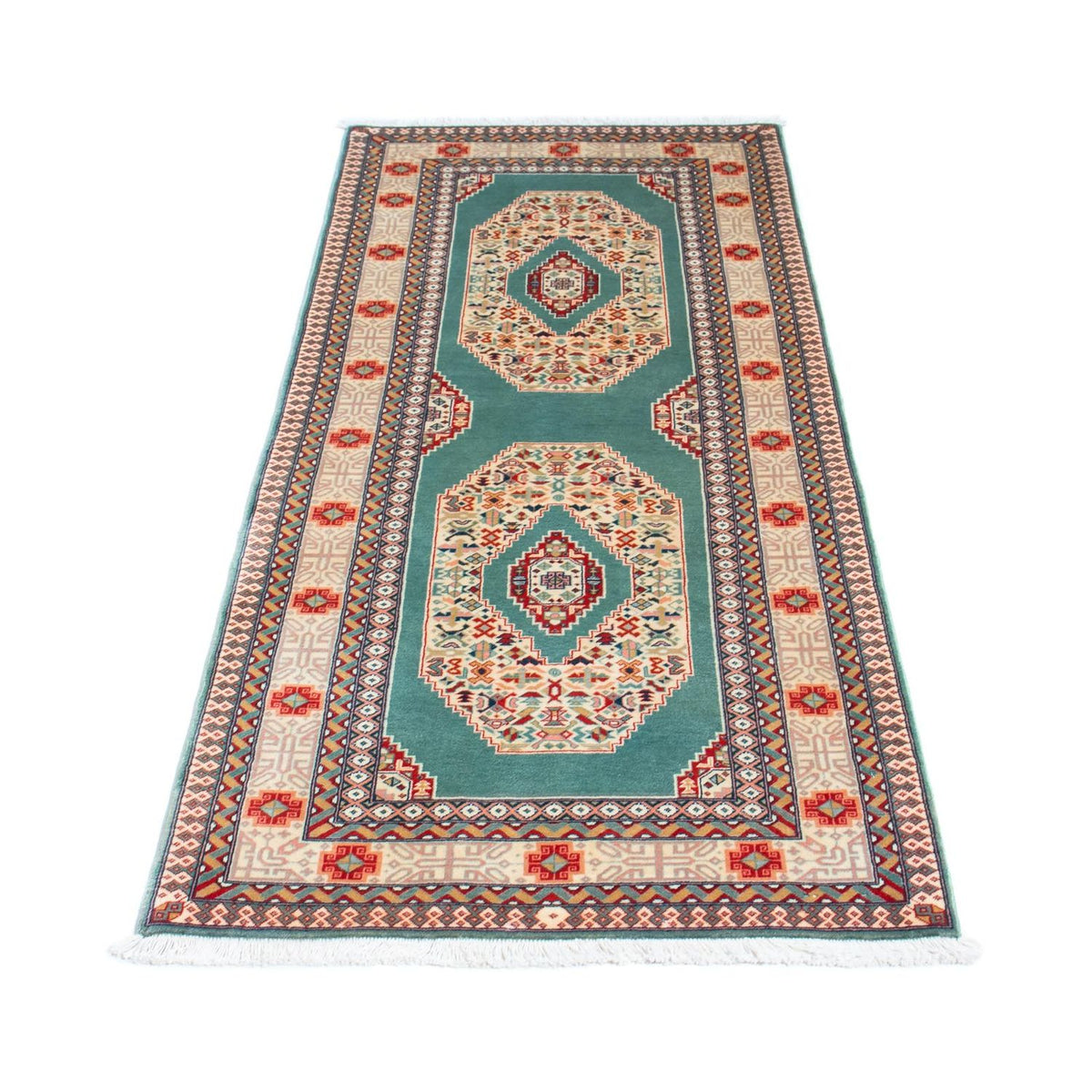 Alfombra de pasillo Alfombra Persa - Tabriz - Real - 187 x 70 cm - turquesa