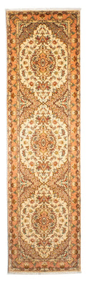 Alfombra de pasillo Alfombra Persa - Tabriz - Real - 314 x 87 cm - marrón claro