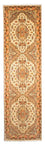 Alfombra de pasillo Alfombra Persa - Tabriz - Real - 314 x 87 cm - marrón claro