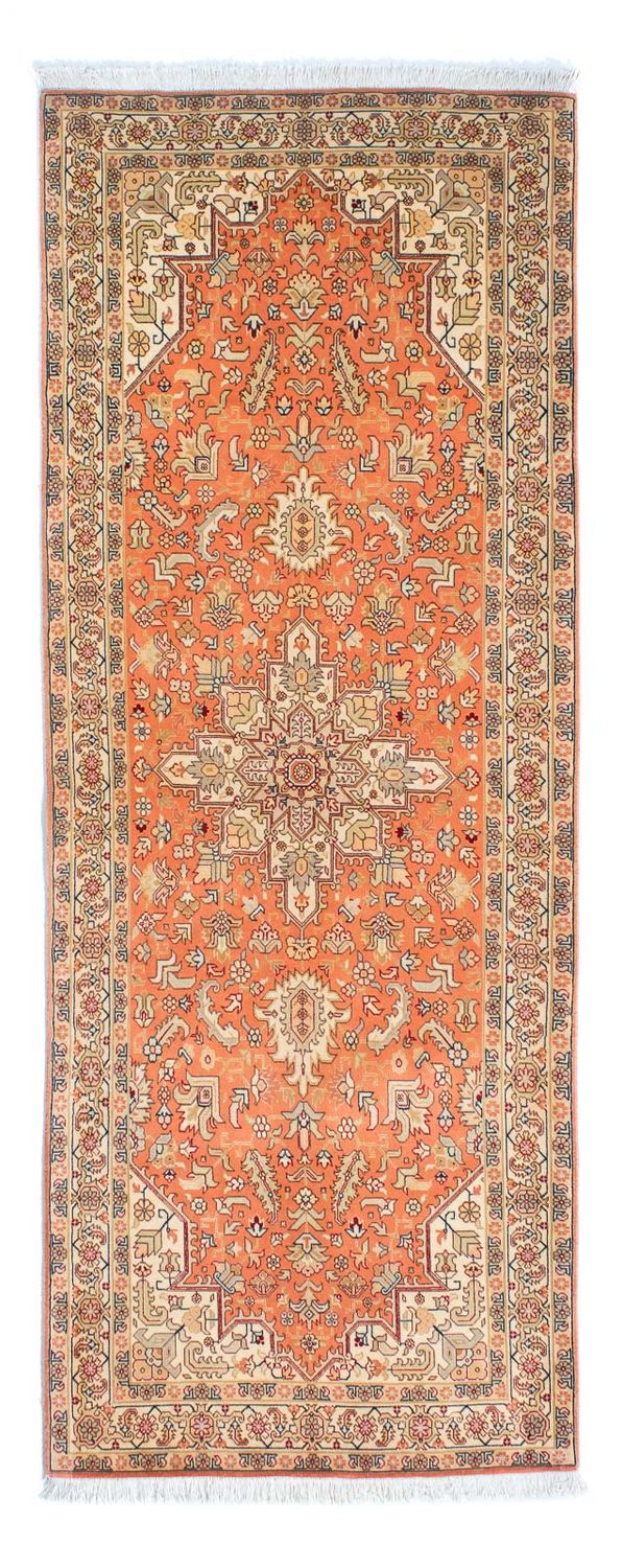 Alfombra de pasillo Alfombra Persa - Tabriz - Real - 216 x 80 cm - óxido