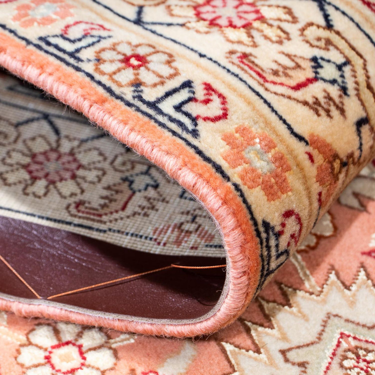 Alfombra de pasillo Alfombra Persa - Tabriz - Real - 216 x 80 cm - óxido