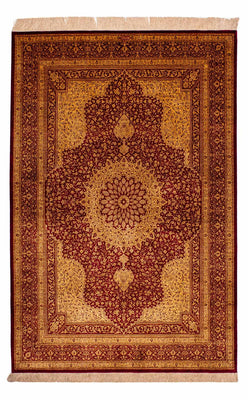 Alfombra de seda - Ghom Seda - Prima - 188 x 130 cm - beige