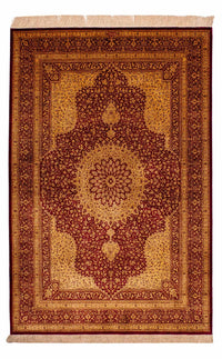 Alfombra de seda - Ghom Seda - Prima - 188 x 130 cm - beige