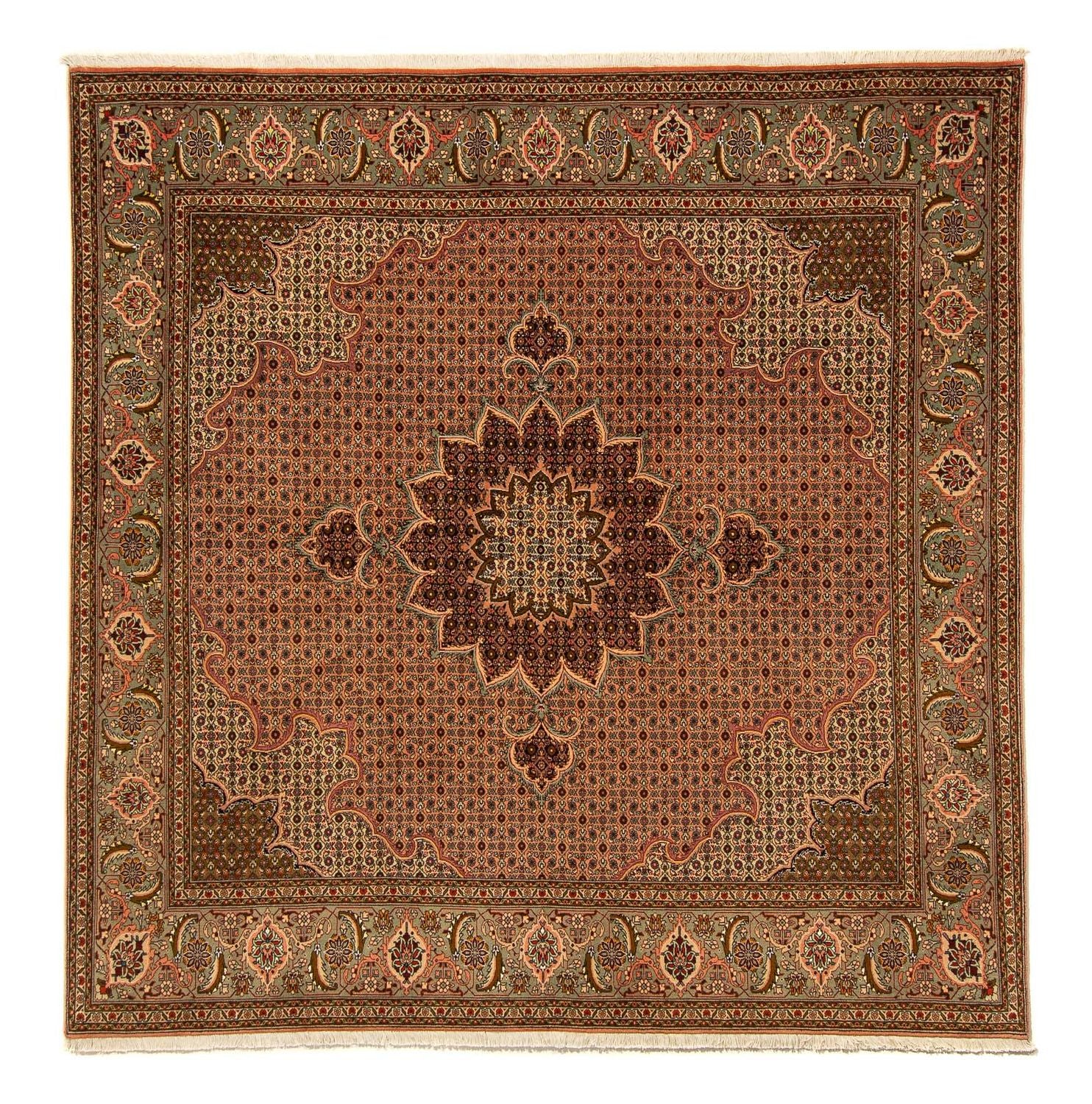 Alfombra persa - Tabriz cuadrado  - 206 x 206 cm - marrón