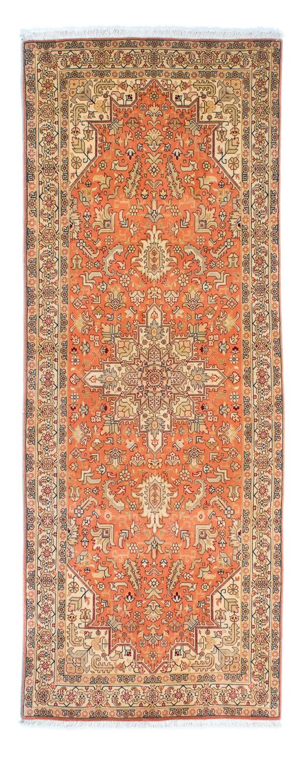 Alfombra de pasillo Alfombra Persa - Tabriz - Real - 215 x 82 cm - óxido