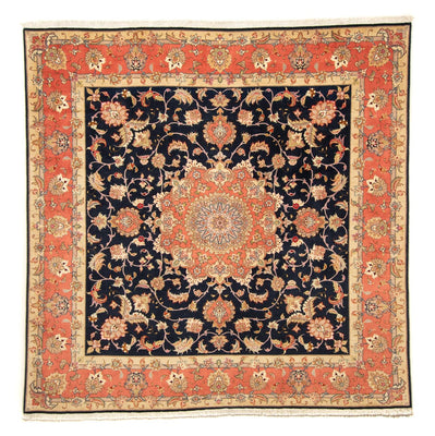Alfombra Persa - Tabriz - Real cuadrado  - 202 x 202 cm - azul oscuro