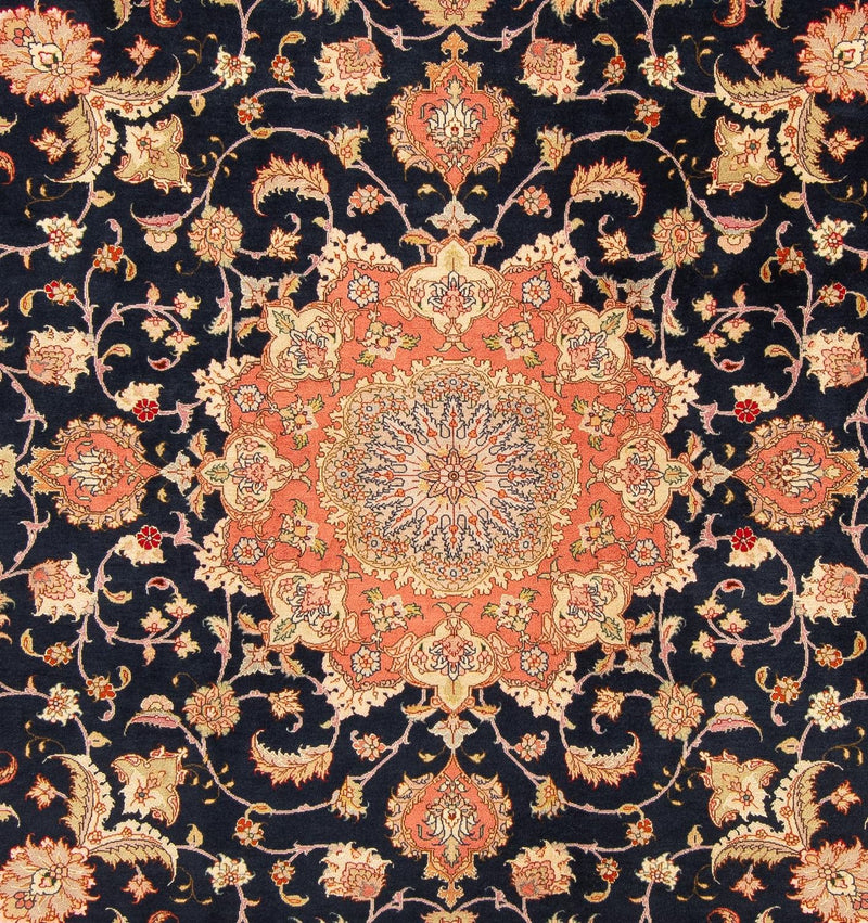Alfombra Persa - Tabriz - Real cuadrado  - 202 x 202 cm - azul oscuro