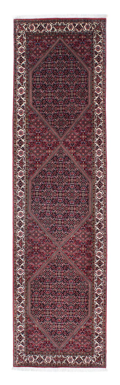 Alfombra de pasillo Alfombra persa - Bidjar - 310 x 82 cm - rojo claro