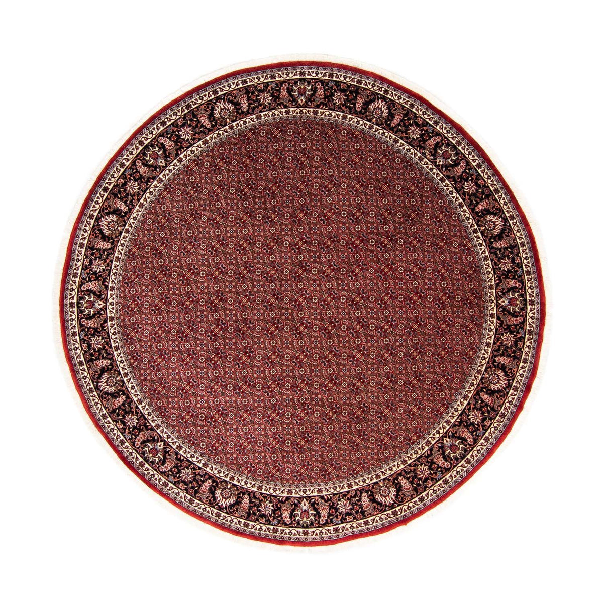 Alfombra persa - Bidjar redondo  - 250 x 250 cm - rojo oscuro
