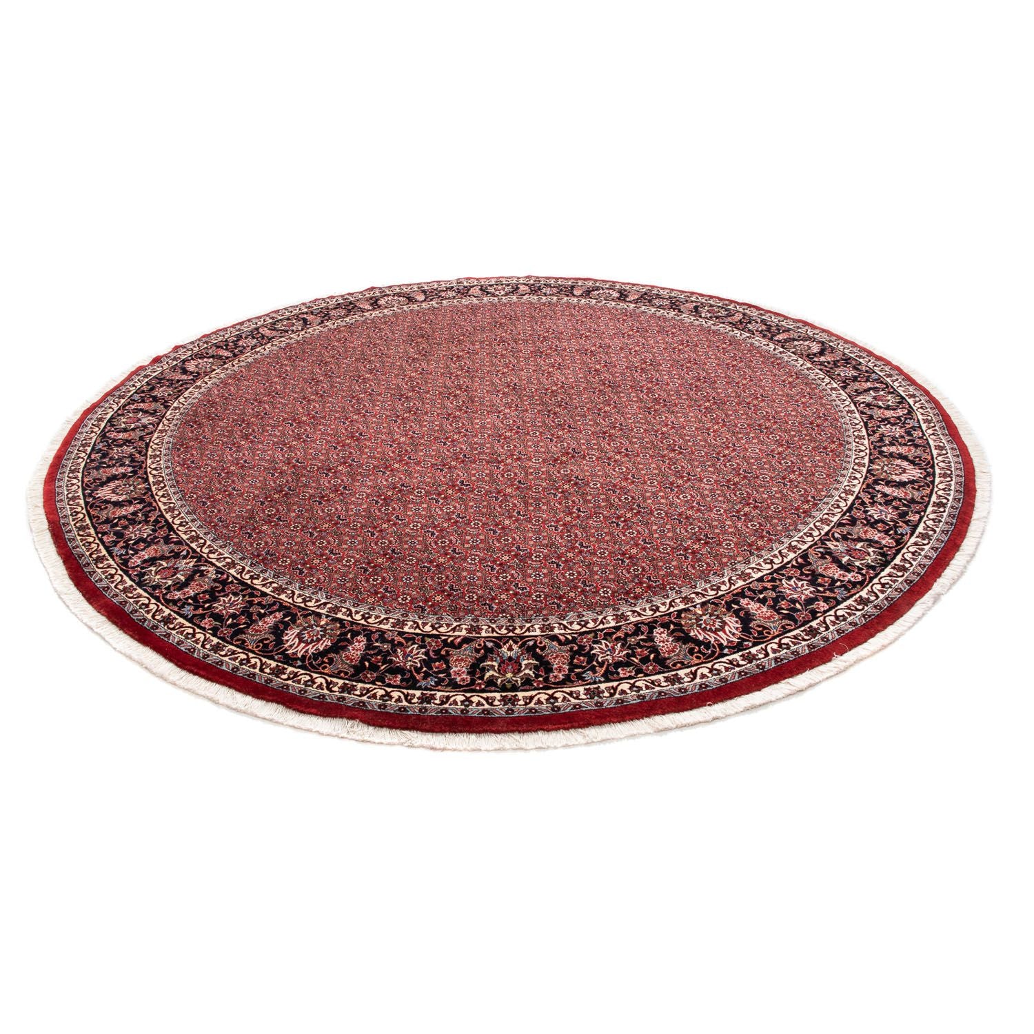 Alfombra persa - Bidjar redondo  - 250 x 250 cm - rojo oscuro