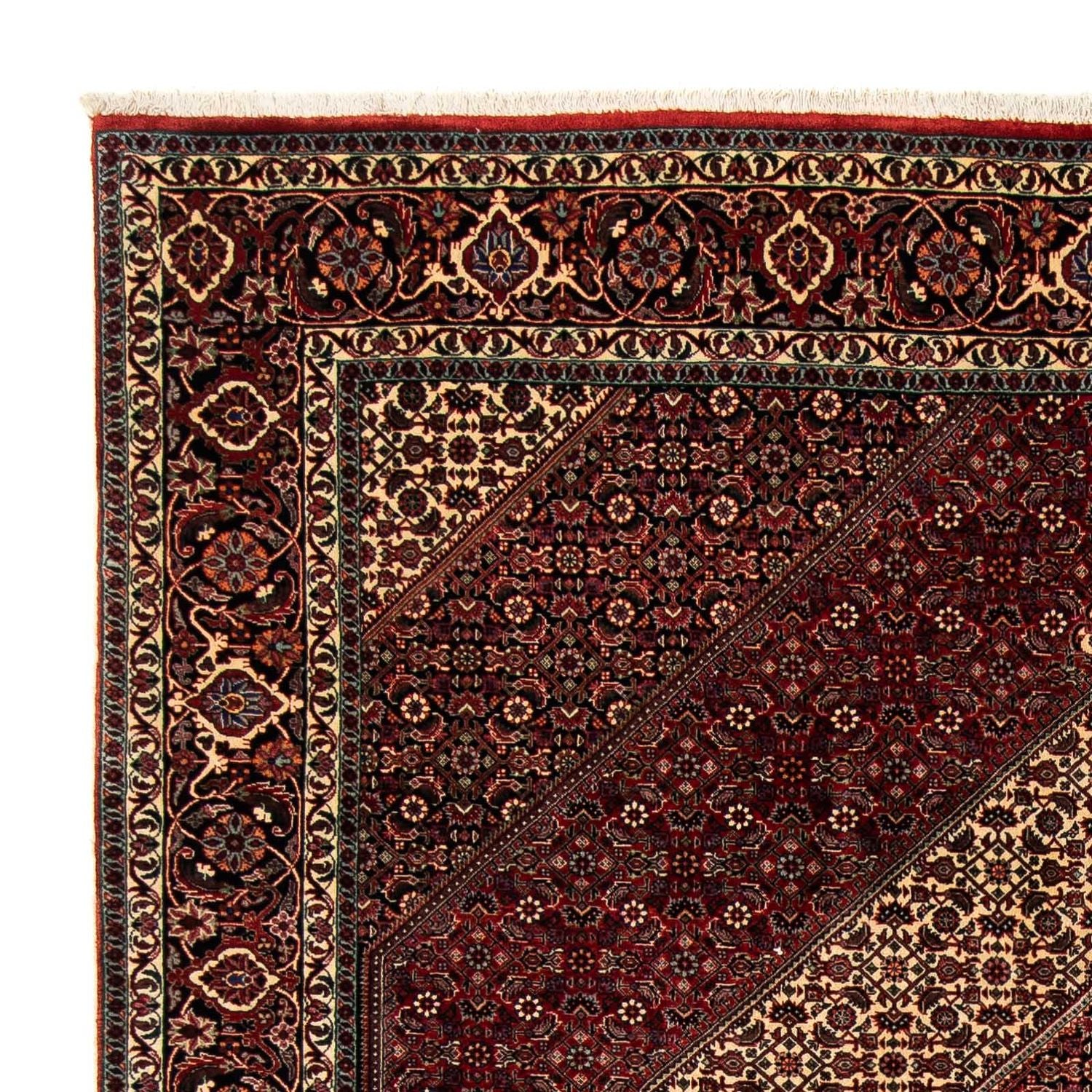 Alfombra persa - Bidjar - 238 x 196 cm - rojo oscuro