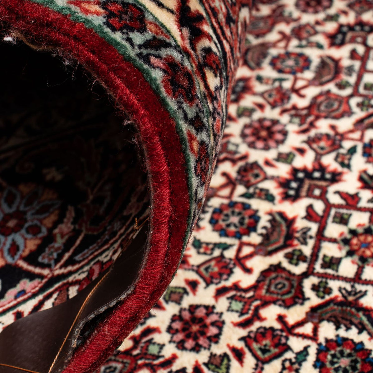 Alfombra persa - Bidjar - 238 x 196 cm - rojo oscuro