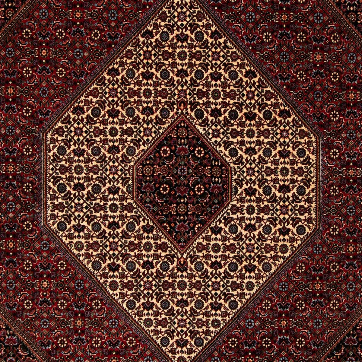 Alfombra persa - Bidjar - 263 x 204 cm - rojo oscuro