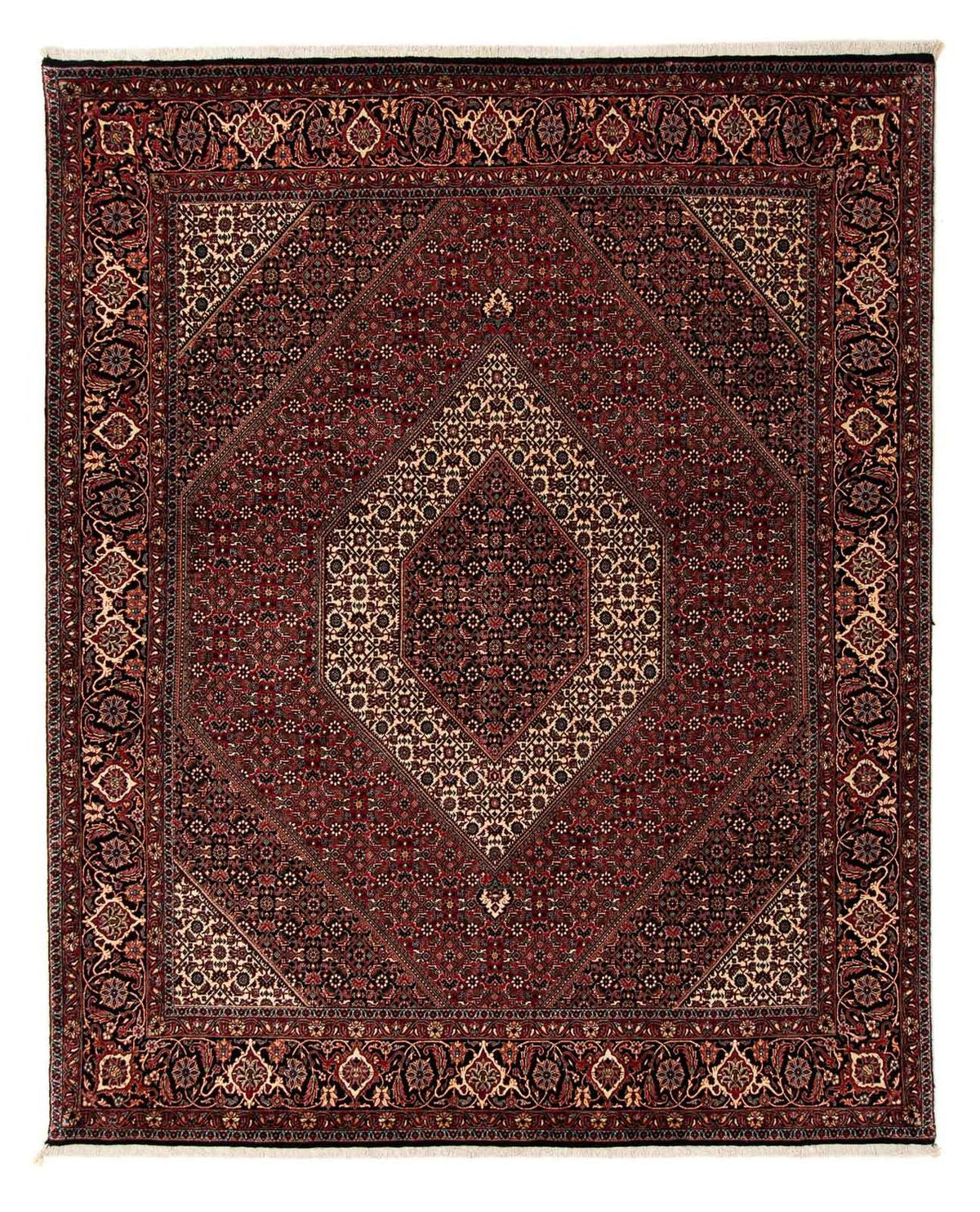 Alfombra persa - Bidjar - 249 x 200 cm - rojo oscuro