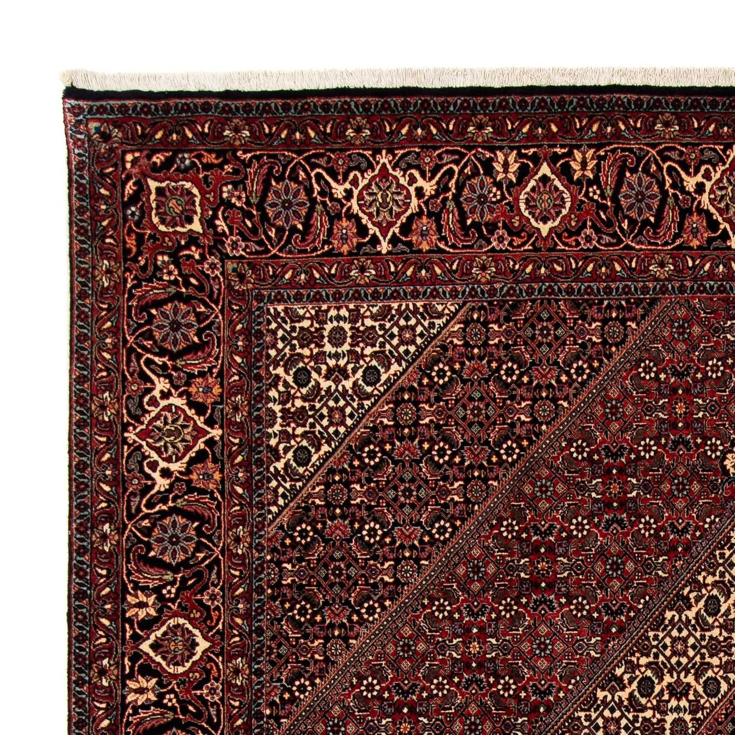 Alfombra persa - Bidjar - 249 x 200 cm - rojo oscuro