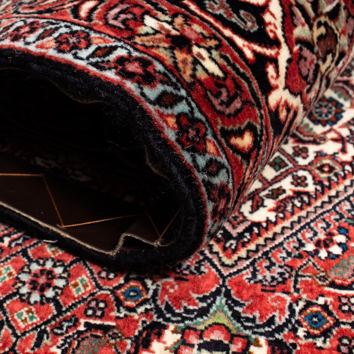 Alfombra persa - Bidjar - 249 x 200 cm - rojo oscuro