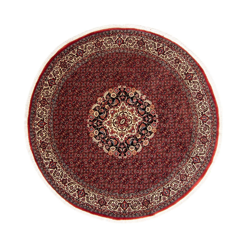 Alfombra persa - Bidjar redondo  - 205 x 205 cm - rojo oscuro
