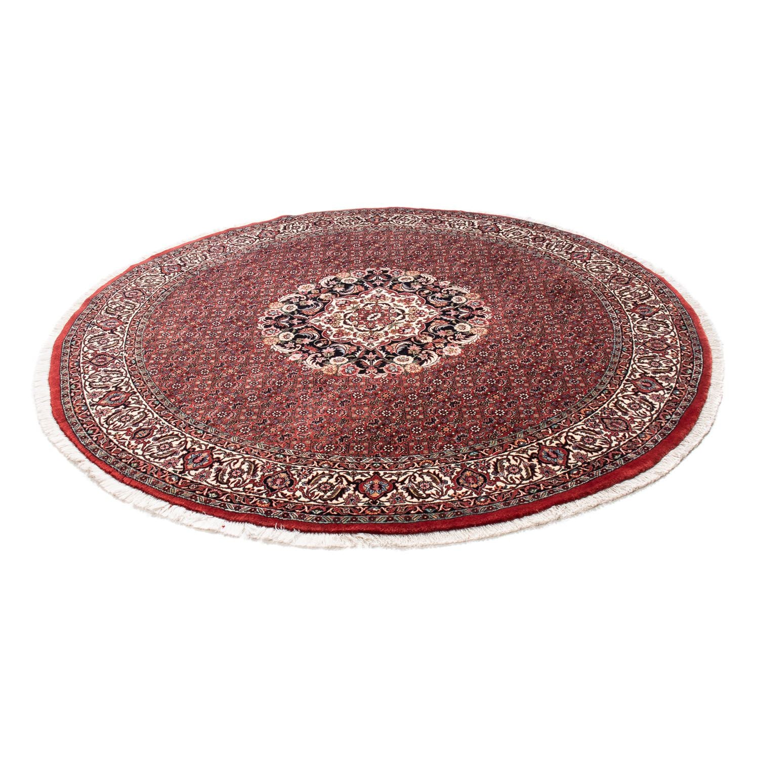 Alfombra persa - Bidjar redondo  - 205 x 205 cm - rojo oscuro