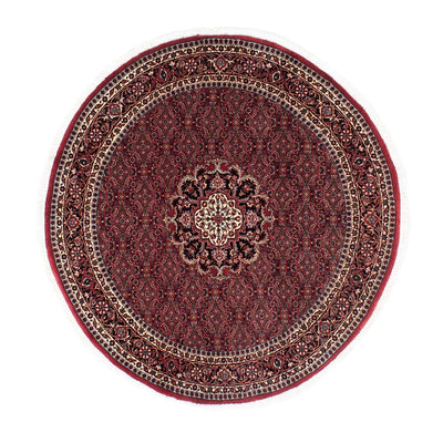 Alfombra persa - Bidjar redondo  - 154 x 154 cm - rojo oscuro