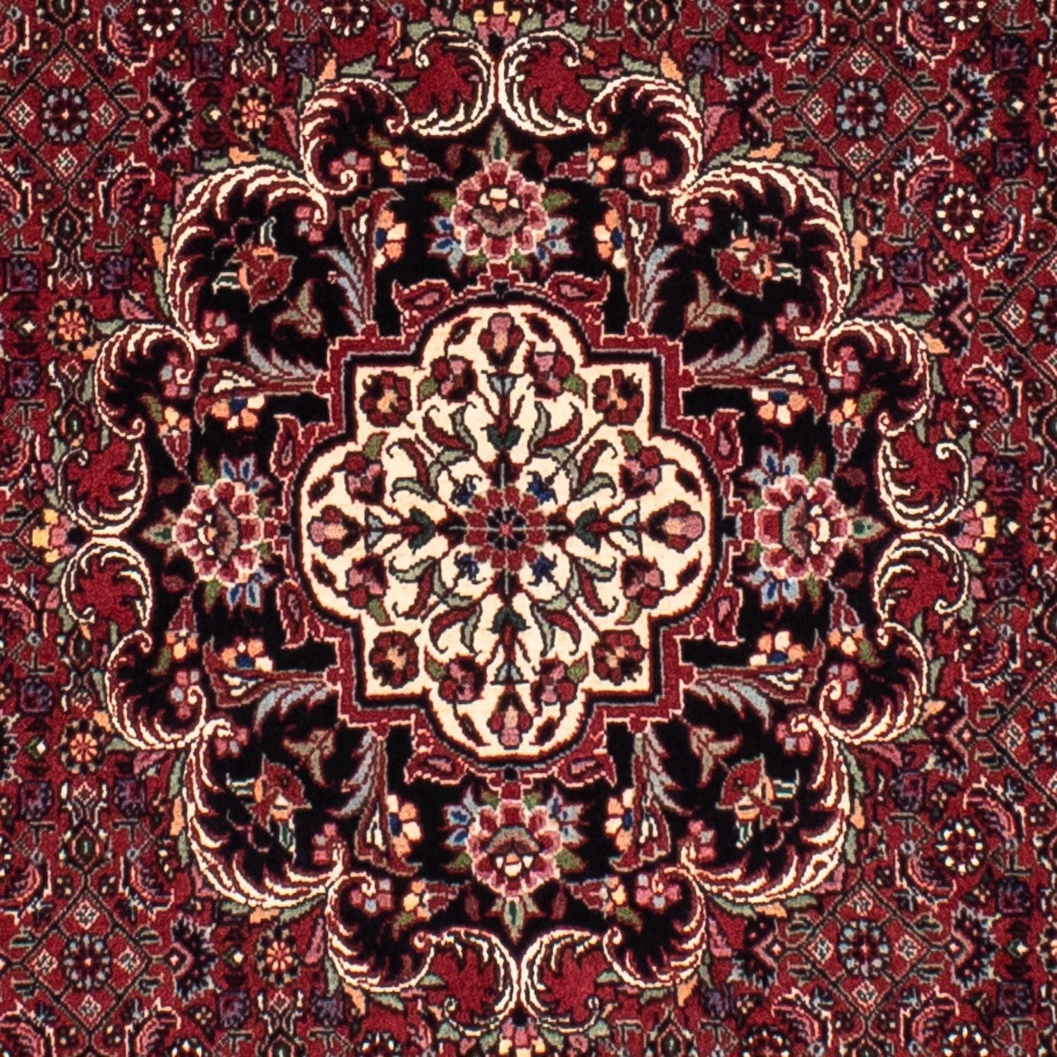 Alfombra persa - Bidjar redondo  - 154 x 154 cm - rojo oscuro