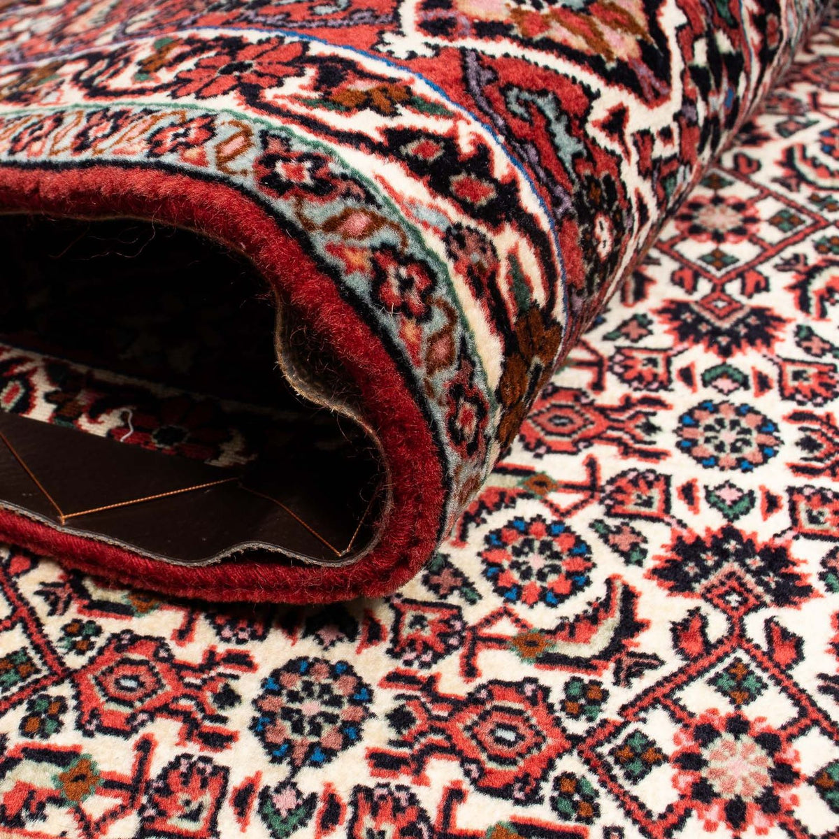 Alfombra persa - Bidjar - 245 x 202 cm - rojo oscuro