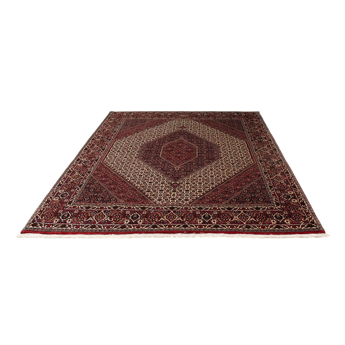 Alfombra persa - Bidjar - 245 x 202 cm - rojo oscuro