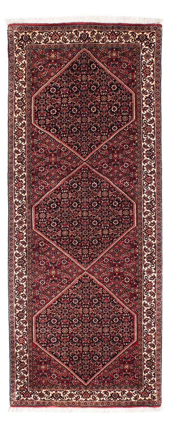 Alfombra de pasillo Alfombra persa - Bidjar - 198 x 74 cm - rojo oscuro