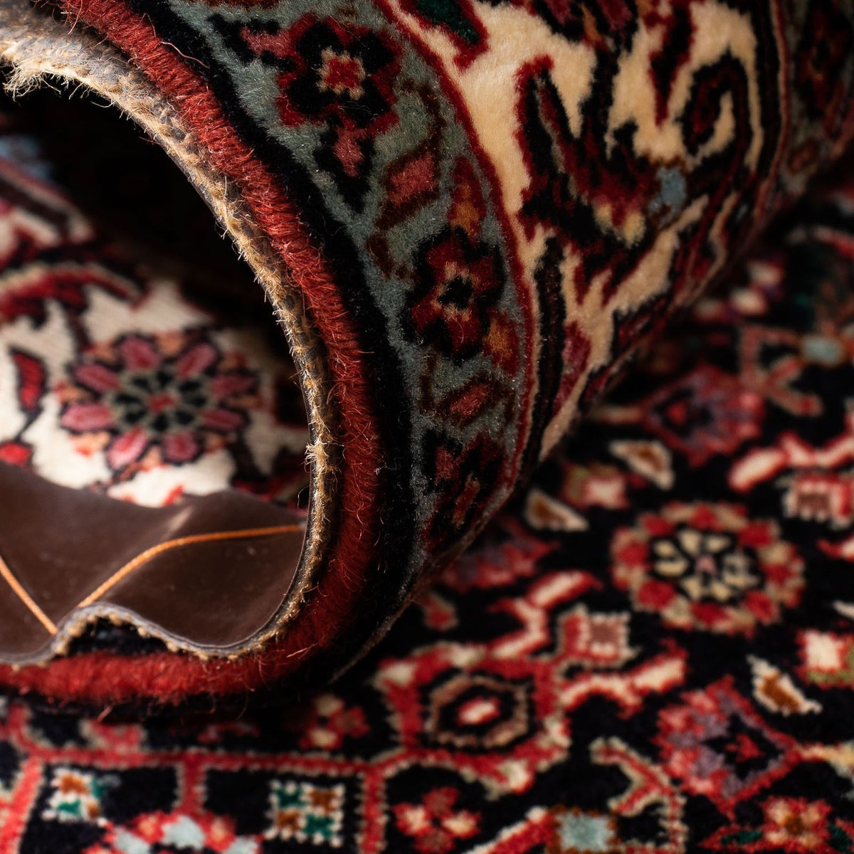 Alfombra de pasillo Alfombra persa - Bidjar - 198 x 74 cm - rojo oscuro