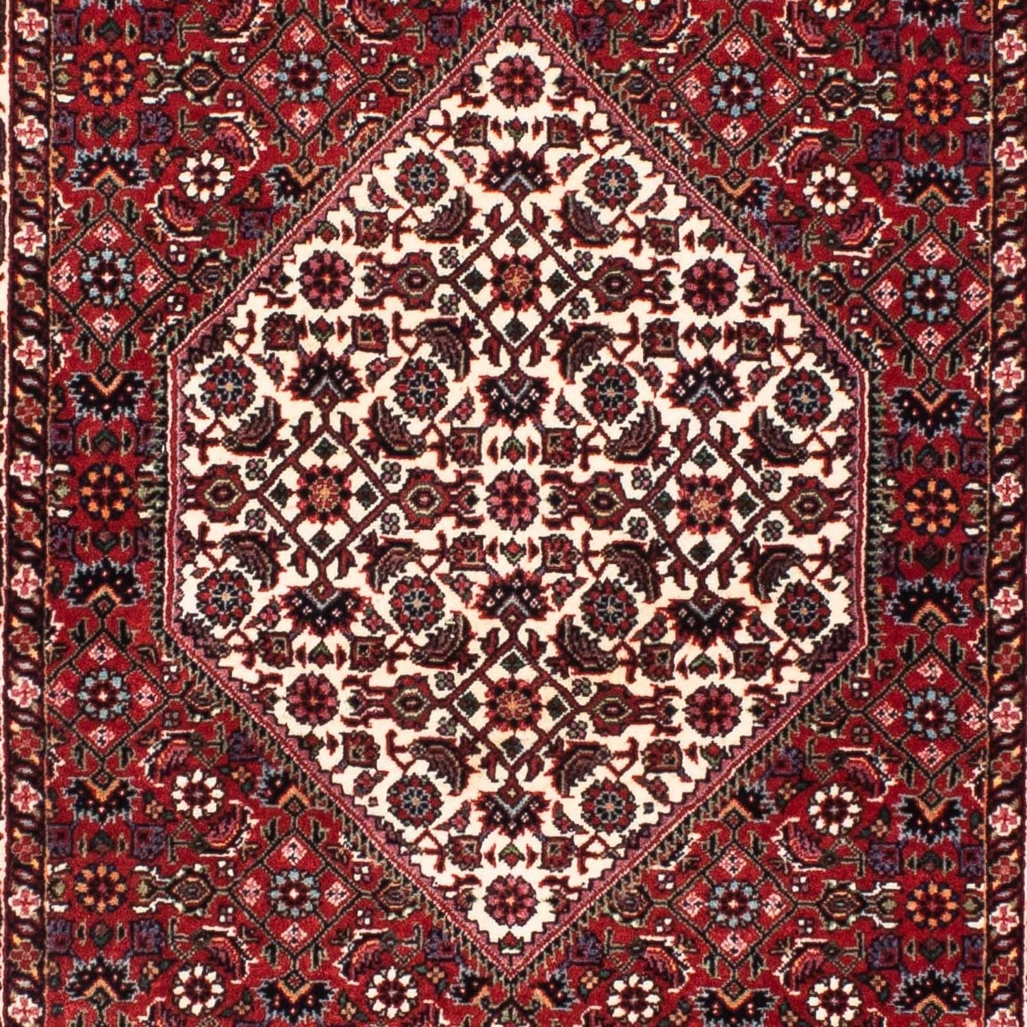 Alfombra de pasillo Alfombra persa - Bidjar - 202 x 73 cm - rojo oscuro