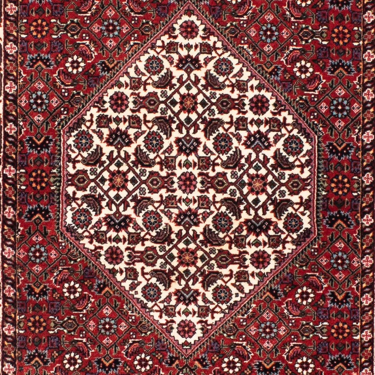 Alfombra de pasillo Alfombra persa - Bidjar - 202 x 73 cm - rojo oscuro
