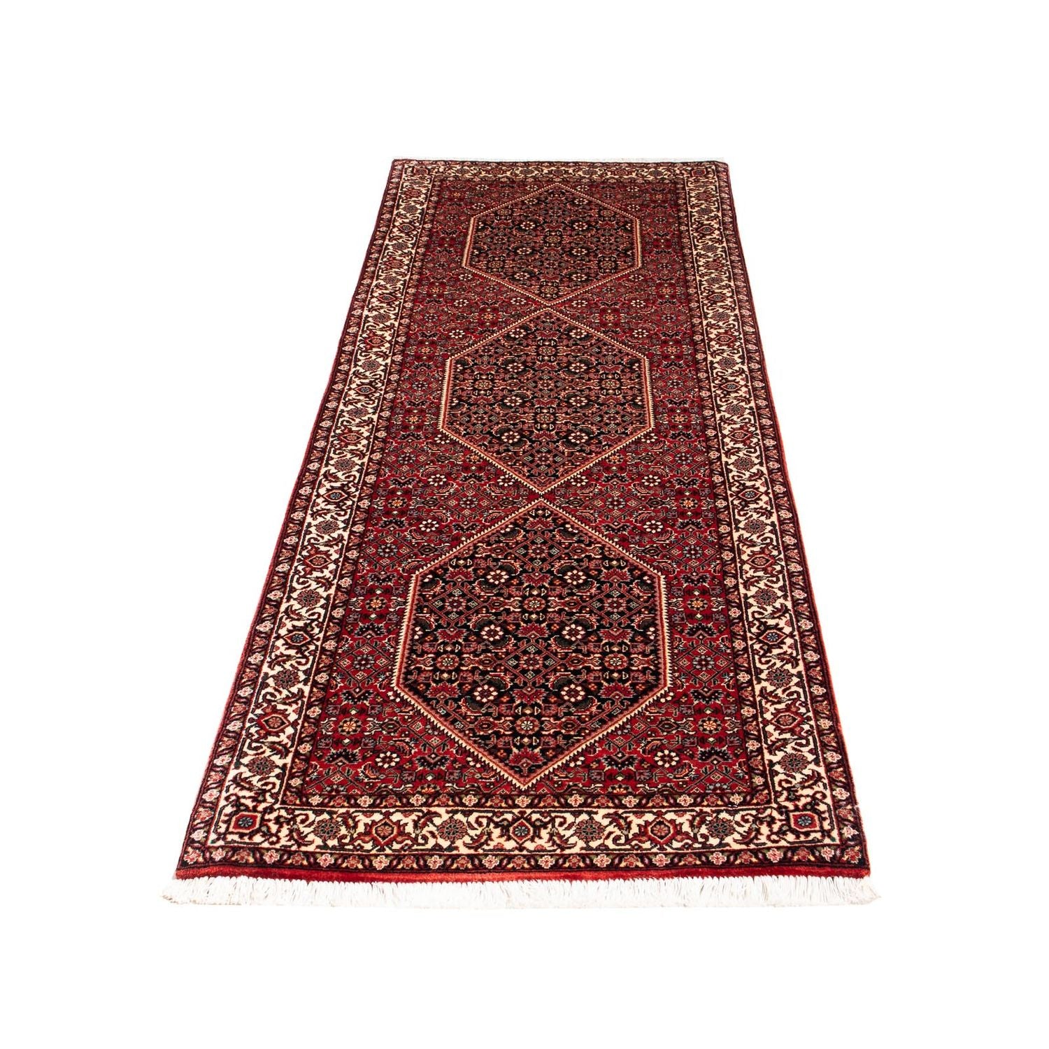 Alfombra de pasillo Alfombra persa - Bidjar - 203 x 73 cm - rojo oscuro