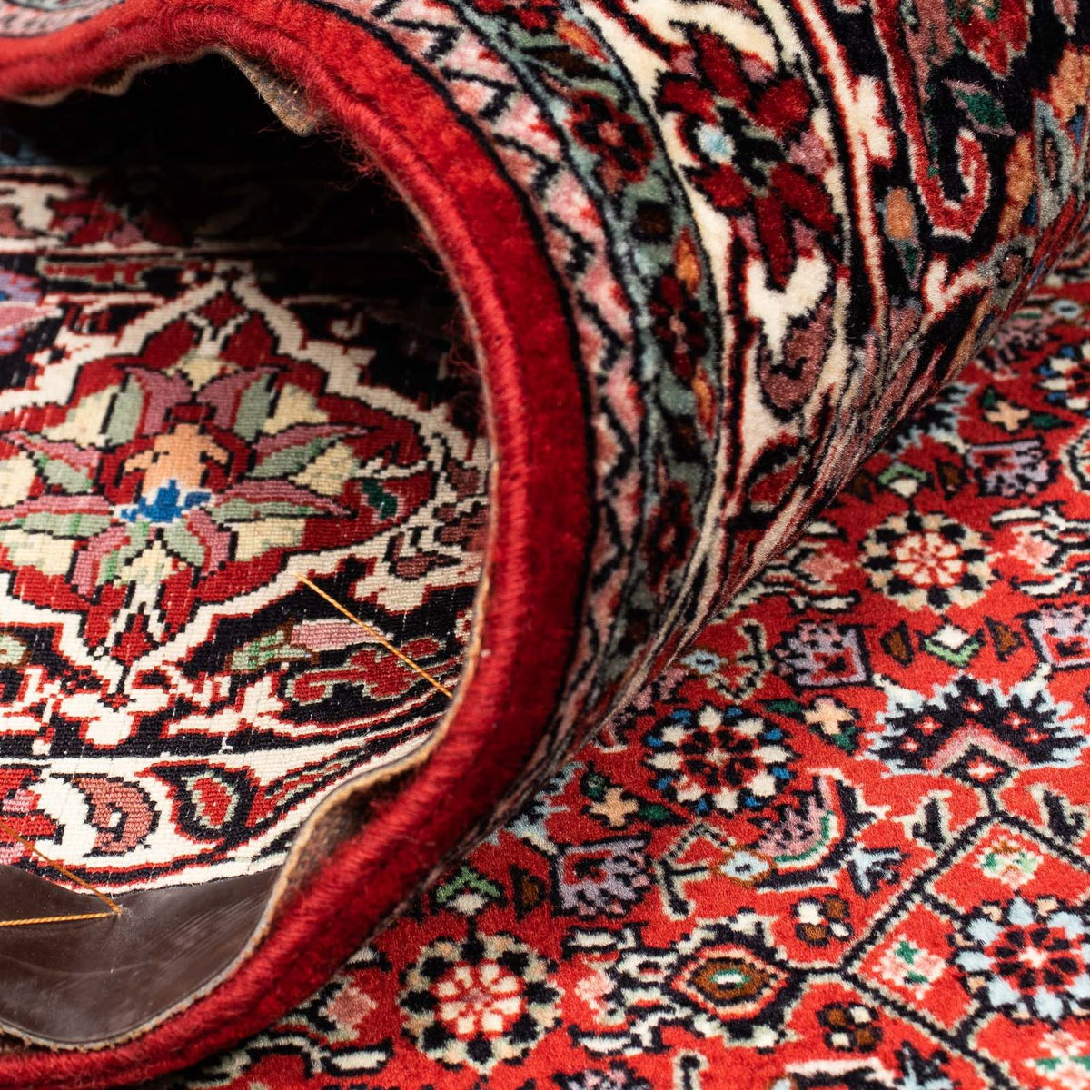 Alfombra persa - Bidjar - 392 x 299 cm - rojo oscuro