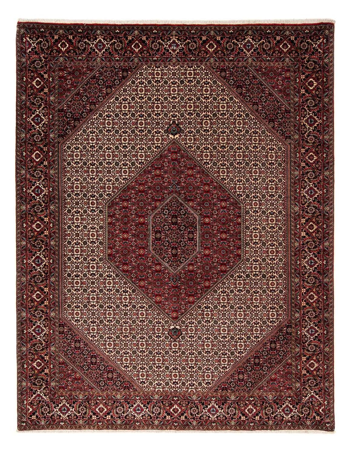 Alfombra persa - Bidjar - 262 x 205 cm - rojo oscuro