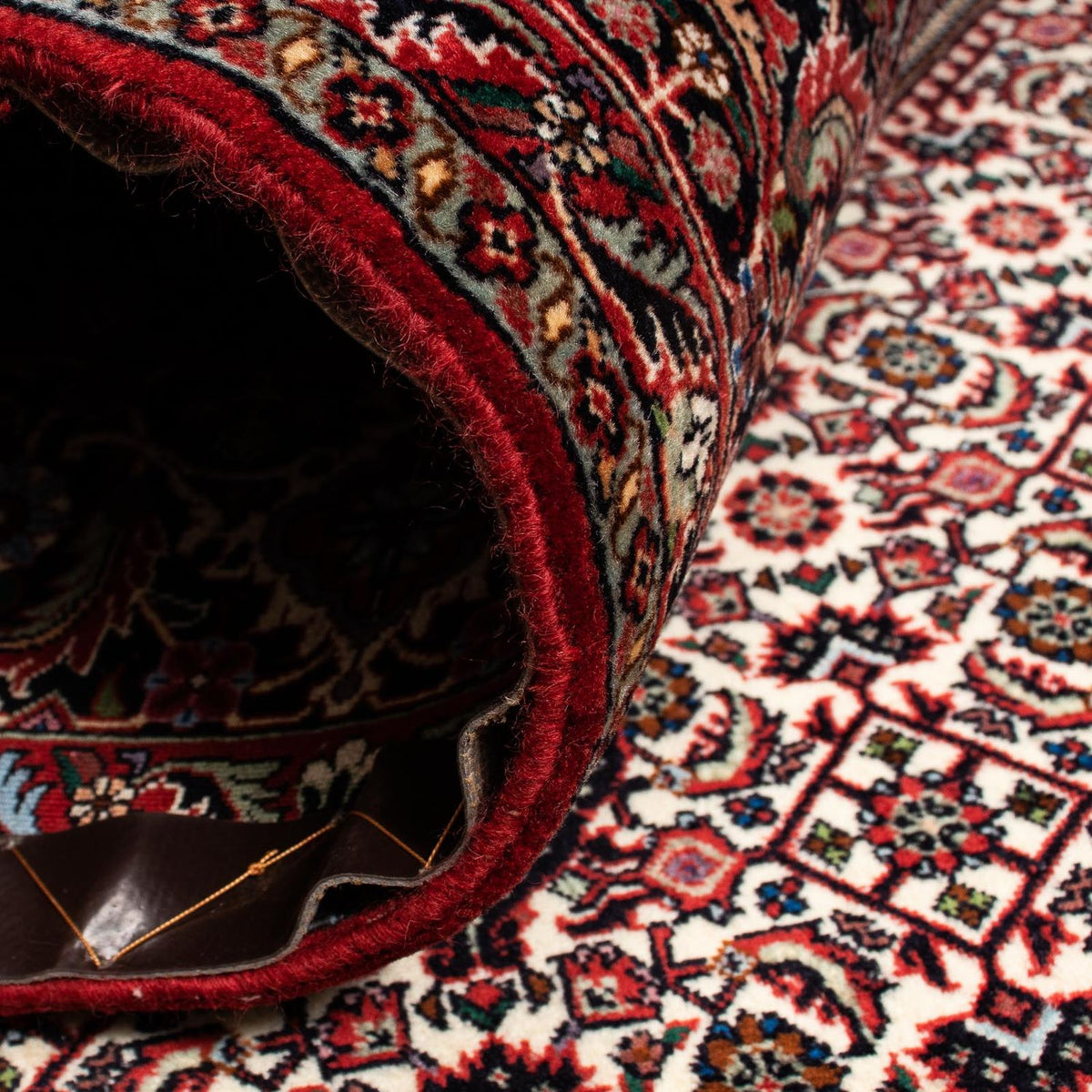 Alfombra persa - Bidjar - 262 x 205 cm - rojo oscuro