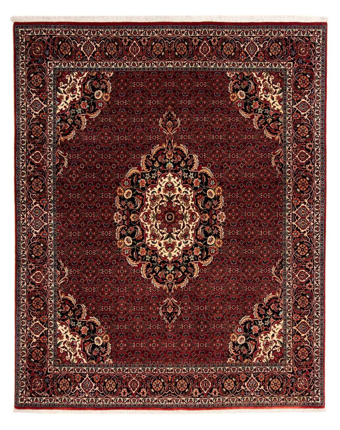 Alfombra persa - Bidjar - 257 x 203 cm - rojo oscuro