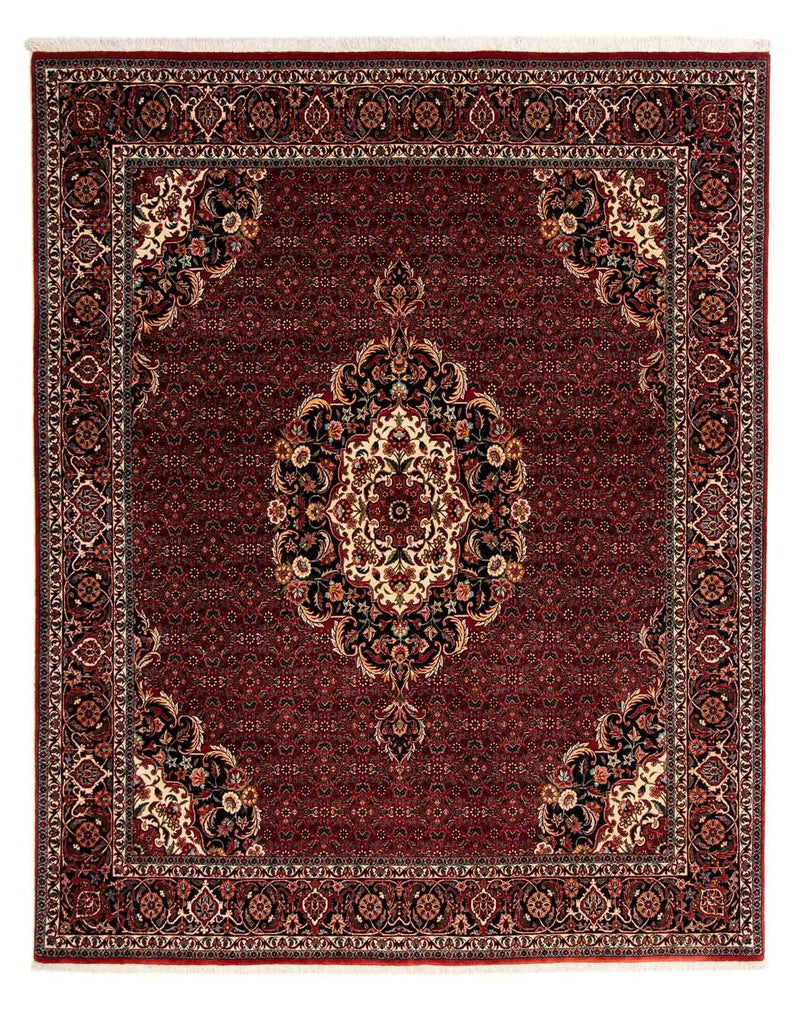 Alfombra persa - Bidjar - 257 x 203 cm - rojo oscuro
