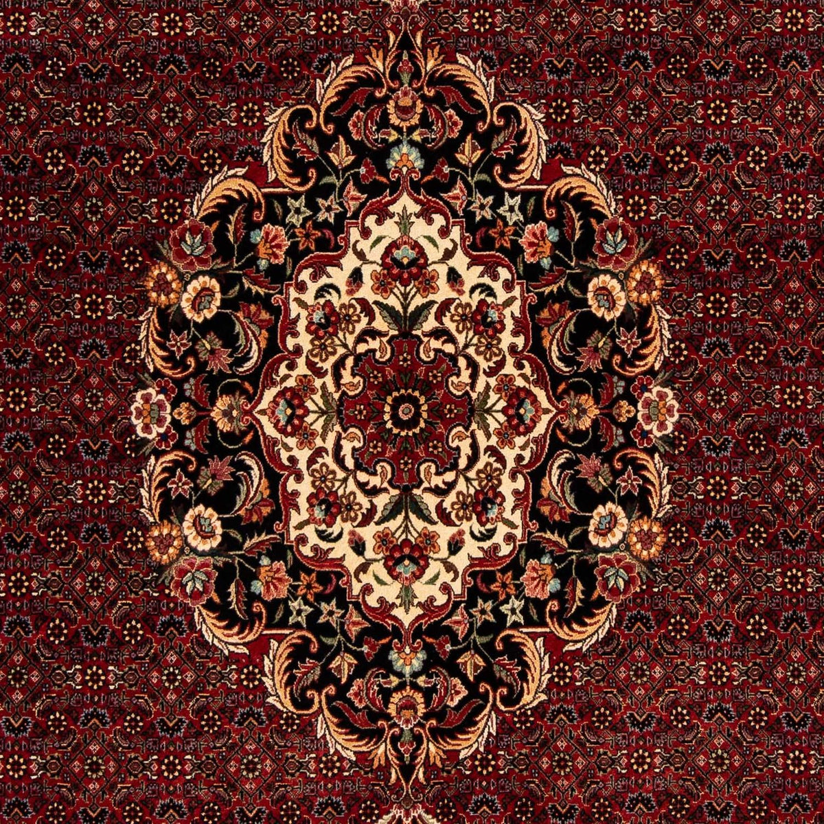 Alfombra persa - Bidjar - 257 x 203 cm - rojo oscuro