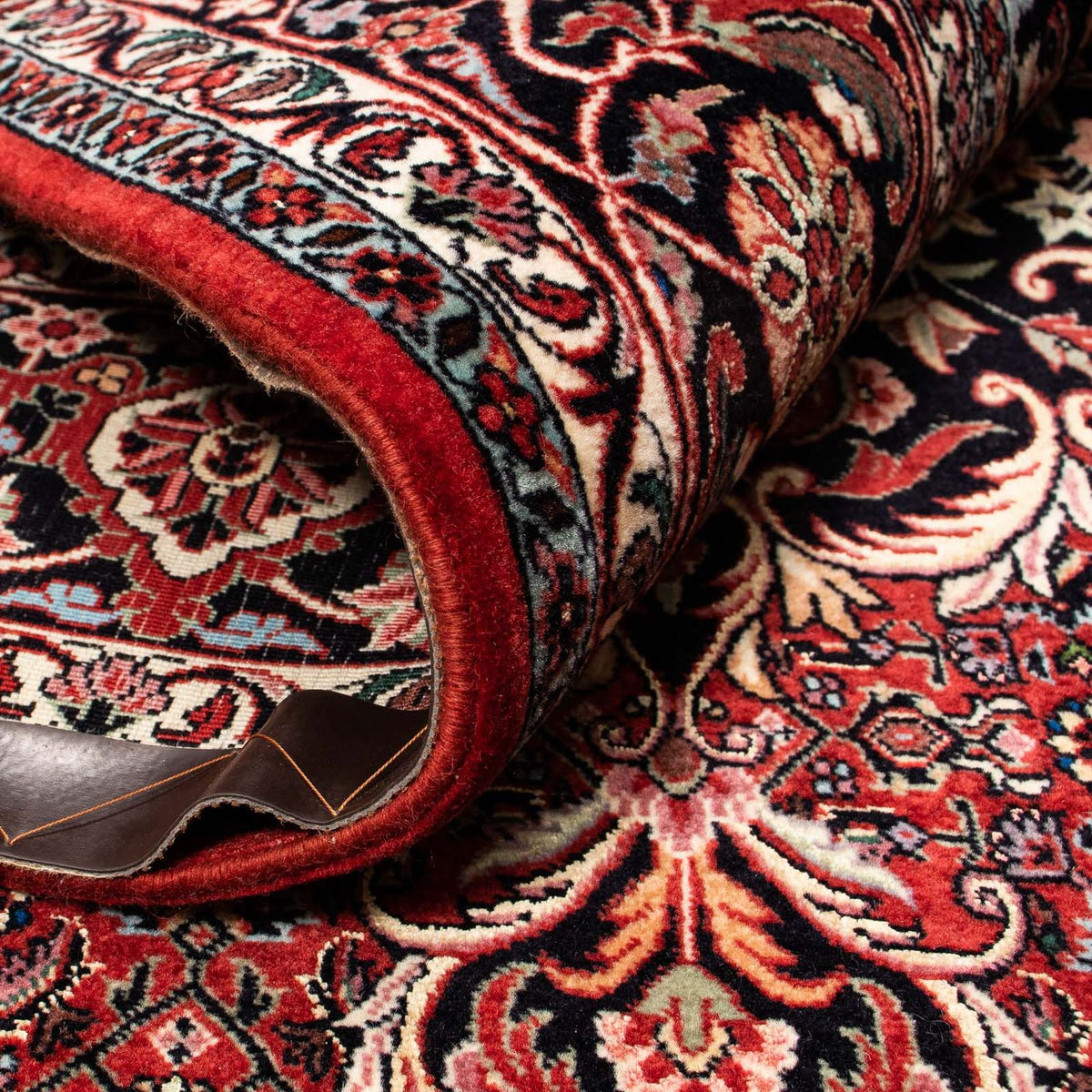 Alfombra persa - Bidjar - 257 x 203 cm - rojo oscuro