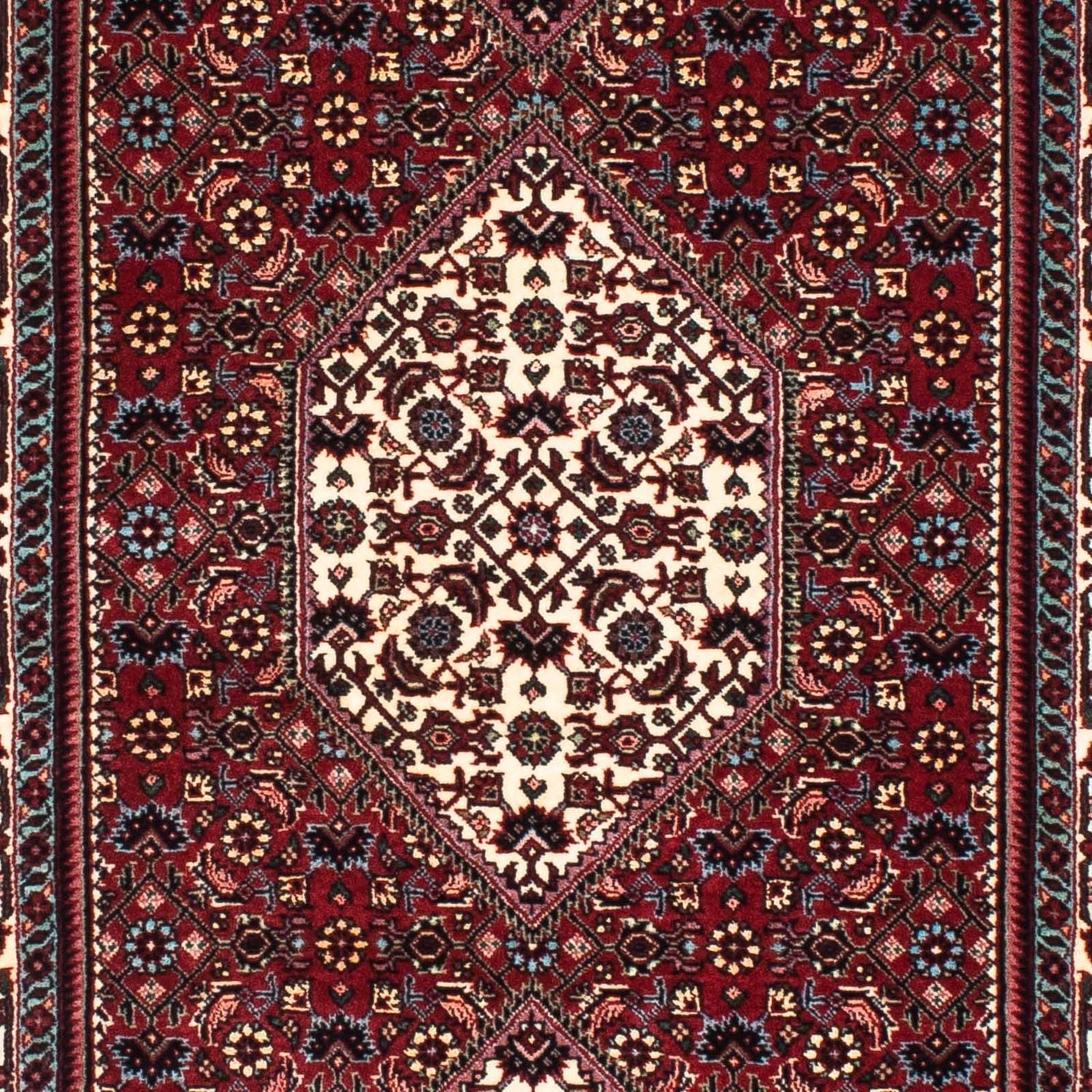 Alfombra de pasillo Alfombra persa - Bidjar - 210 x 73 cm - rojo oscuro