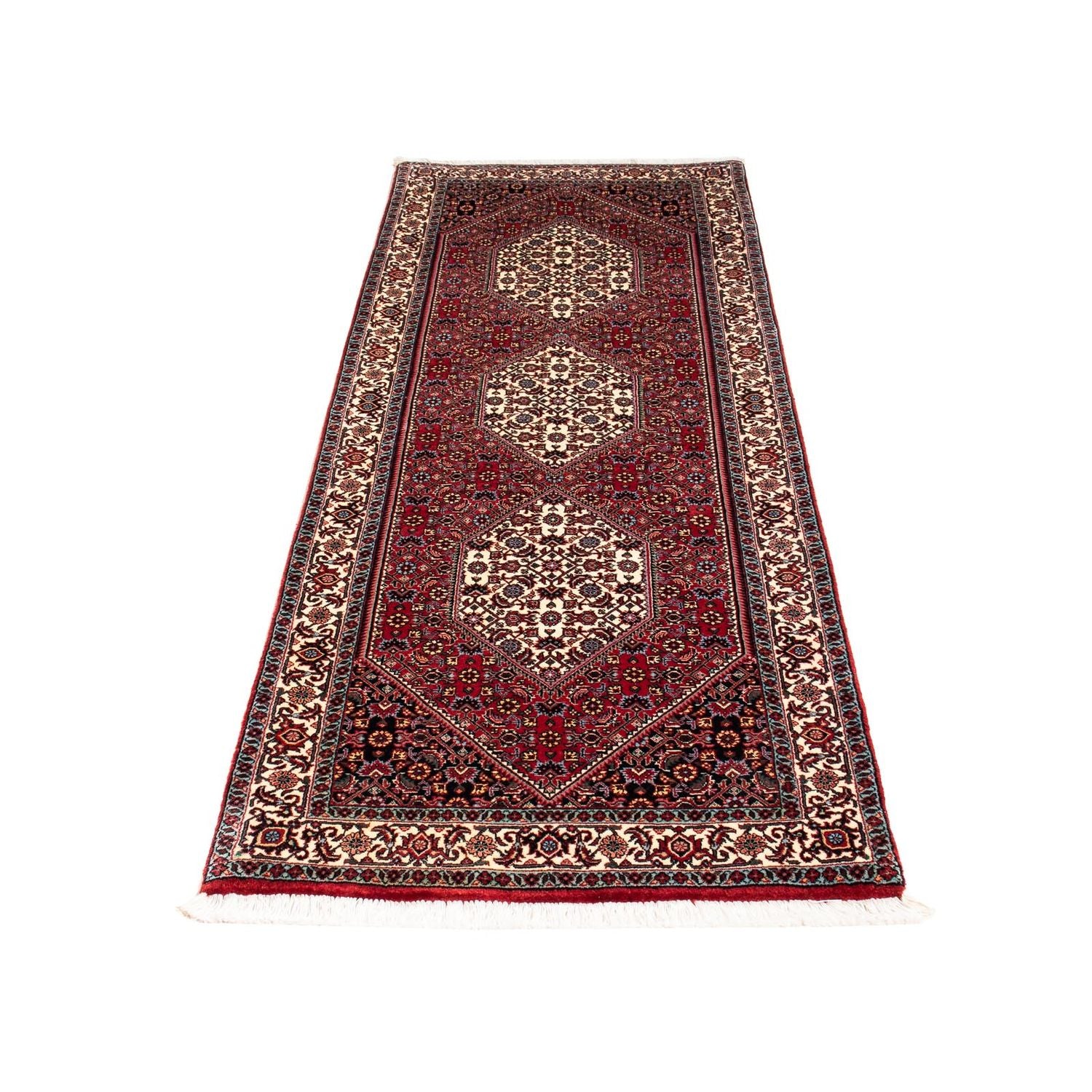 Alfombra de pasillo Alfombra persa - Bidjar - 210 x 73 cm - rojo oscuro